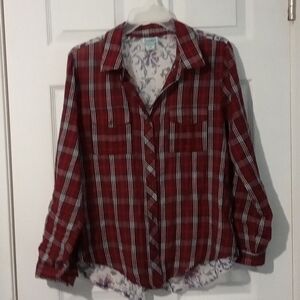 Nostalgia Red Plaid Blouse
